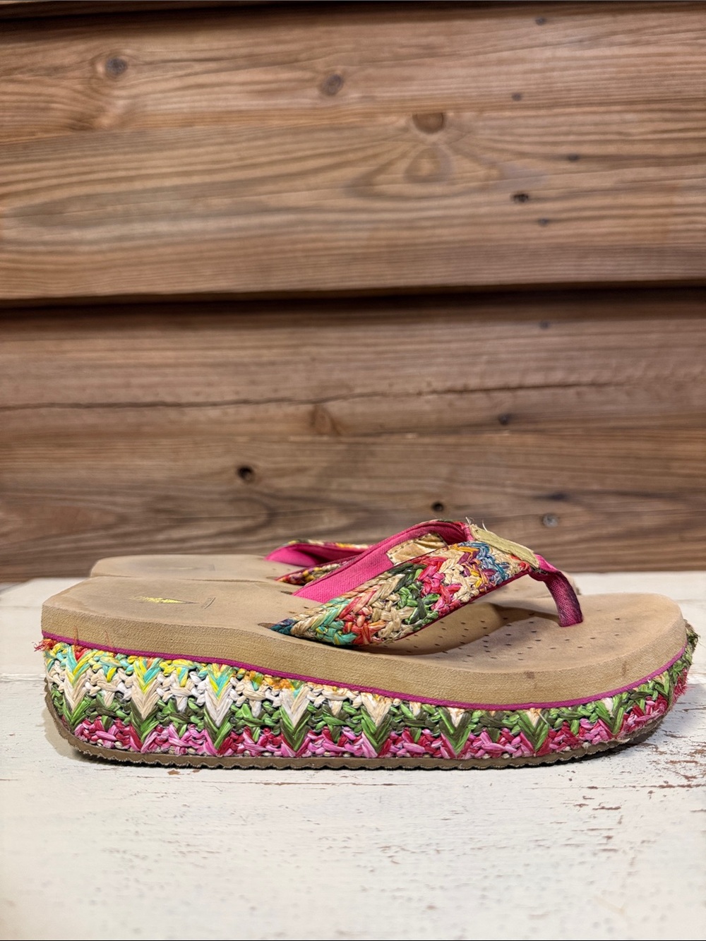 Volatile Palau Chevron Platform Flip Flops
